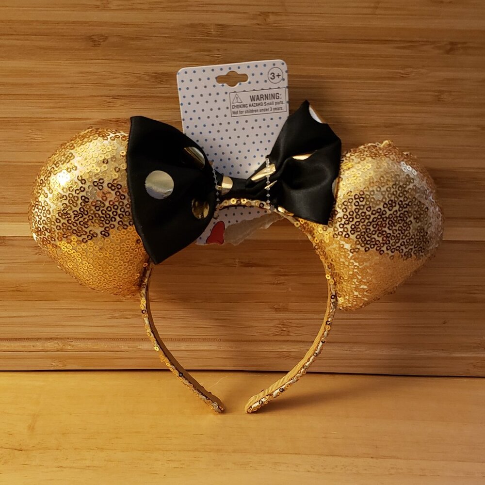 NWT Disney Minnie Mouse gold ears headband